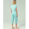GYS Bamboo Viscose Women’s Pajama Set, 2 Piece Lounge Short Sleeve Capris Pjs(Aqua)