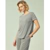 GYS Bamboo Viscose Women’s Pajama Set, 2 Piece Lounge Short Sleeve Capris Pjs(Heather Grey)