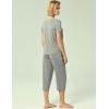 GYS Bamboo Viscose Women’s Pajama Set, 2 Piece Lounge Short Sleeve Capris Pjs(Heather Grey)