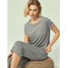 GYS Bamboo Viscose Women’s Pajama Set, 2 Piece Lounge Short Sleeve Capris Pjs(Heather Grey)