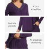 GYS Bamboo Viscose Women’s Pajama Sets Long Sleeve Lace V-Neck Soft 2 Piece Sleep Set(Deep Purple)