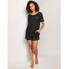 GYS Bamboo Viscose Women’s Pajama Sets Short Sleeve Crew Neck 2 Piece Pajama Set for Women(Black)