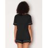 GYS Bamboo Viscose Women’s Pajama Sets Short Sleeve Crew Neck 2 Piece Pajama Set for Women(Black)