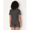 GYS Bamboo Viscose Women’s Pajama Sets Short Sleeve Crew Neck 2 Piece Pajama Set for Women(Black Melange)