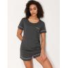 GYS Bamboo Viscose Women’s Pajama Sets Short Sleeve Crew Neck 2 Piece Pajama Set for Women(Black Melange)