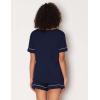 GYS Bamboo Viscose Women’s Pajama Sets Short Sleeve Crew Neck 2 Piece Pajama Set for Women(Navy)