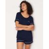 GYS Bamboo Viscose Women’s Pajama Sets Short Sleeve Crew Neck 2 Piece Pajama Set for Women(Navy)