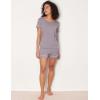 GYS Bamboo Viscose Women’s Pajama Sets Short Sleeve Crew Neck 2 Piece Pajama Set for Women(Purplish Grey)