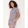 GYS Bamboo Viscose Women’s Pajama Sets Short Sleeve Crew Neck 2 Piece Pajama Set for Women(Purplish Grey)