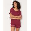 GYS Bamboo Viscose Women’s Pajama Sets Short Sleeve Crew Neck 2 Piece Pajama Set for Women(Wine Red)