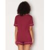 GYS Bamboo Viscose Women’s Pajama Sets Short Sleeve Crew Neck 2 Piece Pajama Set for Women(Wine Red)