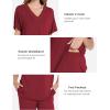 GYS Bamboo Viscose Women’s Pajama Sets Short Sleeve V-Neck Sleep Set with Pockets(Wine Red)