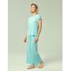 GYS Soft Bamboo Viscose Sleepwear for Women Short Sleeve 2 Piece Pajama Sets(Aqua)