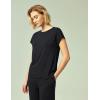 GYS Soft Bamboo Viscose Sleepwear for Women Short Sleeve 2 Piece Pajama Sets(Black)