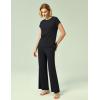 GYS Soft Bamboo Viscose Sleepwear for Women Short Sleeve 2 Piece Pajama Sets(Black)