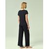 GYS Soft Bamboo Viscose Sleepwear for Women Short Sleeve 2 Piece Pajama Sets(Black)