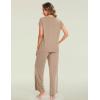 GYS Soft Bamboo Viscose Sleepwear for Women Short Sleeve 2 Piece Pajama Sets(Camel)