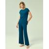 GYS Soft Bamboo Viscose Sleepwear for Women Short Sleeve 2 Piece Pajama Sets(Lyons Blue)