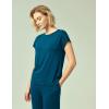 GYS Soft Bamboo Viscose Sleepwear for Women Short Sleeve 2 Piece Pajama Sets(Lyons Blue)