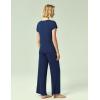 GYS Soft Bamboo Viscose Sleepwear for Women Short Sleeve 2 Piece Pajama Sets(Navy)
