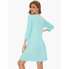 GYS Women’s Bamboo Viscose Nightgowns Crewneck 3/4 Sleeve Sleepwear Comfy Night Shirt Sleep Dress(Aqua)