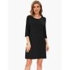 GYS Women’s Bamboo Viscose Nightgowns Crewneck 3/4 Sleeve Sleepwear Comfy Night Shirt Sleep Dress(Black)