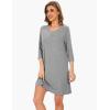 GYS Women’s Bamboo Viscose Nightgowns Crewneck 3/4 Sleeve Sleepwear Comfy Night Shirt Sleep Dress(Heather Grey)