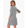 GYS Women’s Bamboo Viscose Nightgowns Crewneck 3/4 Sleeve Sleepwear Comfy Night Shirt Sleep Dress(Heather Grey)