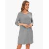 GYS Women’s Bamboo Viscose Nightgowns Crewneck 3/4 Sleeve Sleepwear Comfy Night Shirt Sleep Dress(Heather Grey)