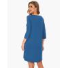 GYS Women’s Bamboo Viscose Nightgowns Crewneck 3/4 Sleeve Sleepwear Comfy Night Shirt Sleep Dress(Prussian Blue)