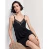 GYS Women’s Full Slips Soft Bamboo Viscose Adjustable Spaghetti Straps Sleeveless Nightgowns(Black)