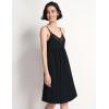 GYS Women’s Full Slips Soft Bamboo Viscose Adjustable Spaghetti Straps Sleeveless Nightgowns(Black)