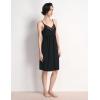 GYS Women’s Full Slips Soft Bamboo Viscose Adjustable Spaghetti Straps Sleeveless Nightgowns(Black)
