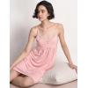 GYS Women’s Full Slips Soft Bamboo Viscose Adjustable Spaghetti Straps Sleeveless Nightgowns(Pink)