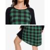 GYS Womens Long Sleeve Nightgowns Viscose from bamboo Sleepwear Soft Christmas Pajama Dress(Green Plaid)