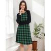 GYS Womens Long Sleeve Nightgowns Viscose from bamboo Sleepwear Soft Christmas Pajama Dress(Green Plaid)
