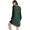 GYS Womens Long Sleeve Nightgowns Viscose from bamboo Sleepwear Soft Christmas Pajama Dress(Green Plaid)