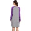 GYS Womens Long Sleeve Nightgowns Viscose from bamboo Sleepwear Soft Christmas Pajama Dress(Heather Grey/Lilac)