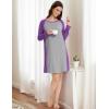 GYS Womens Long Sleeve Nightgowns Viscose from bamboo Sleepwear Soft Christmas Pajama Dress(Heather Grey/Lilac)