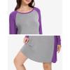 GYS Womens Long Sleeve Nightgowns Viscose from bamboo Sleepwear Soft Christmas Pajama Dress(Heather Grey/Lilac)