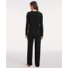 GYS Women’s Long Sleeve Pajama Sets Soft Breathable Fabric Nursing-Friendly Buttons Cool-Touch Bamboo Viscose​(Black)