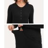 GYS Women’s Long Sleeve Pajama Sets Soft Breathable Fabric Nursing-Friendly Buttons Cool-Touch Bamboo Viscose​(Black)