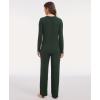 GYS Women’s Long Sleeve Pajama Sets Soft Breathable Fabric Nursing-Friendly Buttons Cool-Touch Bamboo Viscose​(Deep Green)