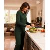 GYS Women’s Long Sleeve Pajama Sets Soft Breathable Fabric Nursing-Friendly Buttons Cool-Touch Bamboo Viscose​(Deep Green)
