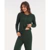 GYS Women’s Long Sleeve Pajama Sets Soft Breathable Fabric Nursing-Friendly Buttons Cool-Touch Bamboo Viscose​(Deep Green)