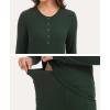 GYS Women’s Long Sleeve Pajama Sets Soft Breathable Fabric Nursing-Friendly Buttons Cool-Touch Bamboo Viscose​(Deep Green)