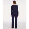 GYS Women’s Long Sleeve Pajama Sets Soft Breathable Fabric Nursing-Friendly Buttons Cool-Touch Bamboo Viscose​(Navy)