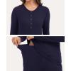 GYS Women’s Long Sleeve Pajama Sets Soft Breathable Fabric Nursing-Friendly Buttons Cool-Touch Bamboo Viscose​(Navy)