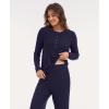 GYS Women’s Long Sleeve Pajama Sets Soft Breathable Fabric Nursing-Friendly Buttons Cool-Touch Bamboo Viscose​(Navy)