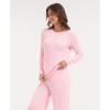 GYS Women’s Long Sleeve Pajama Sets Soft Breathable Fabric Nursing-Friendly Buttons Cool-Touch Bamboo Viscose​(Pink)